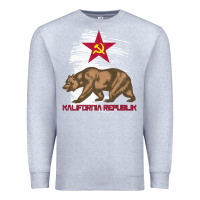 Heather Grey california republic communist kalifornia t shirt Premium Sweatshirt - linhVisuals