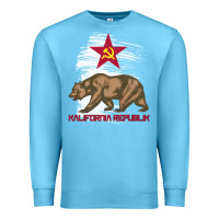 Ocean Blue california republic communist kalifornia t shirt Premium Sweatshirt - linhVisuals