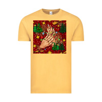 Vintage Mustard christmas nails and trees with leopard and plaid seamless pattern bbs Vintage Tee - BundleAndBundleShop