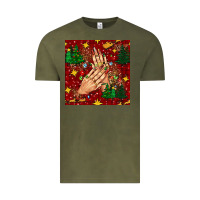 Vintage Olive christmas nails and trees with leopard and plaid seamless pattern bbs Vintage Tee - BundleAndBundleShop