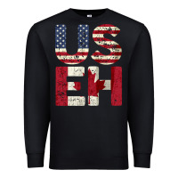 Black canada us eh american canadian flag vintage america colors patriotic g Premium Sweatshirt - linhVisuals