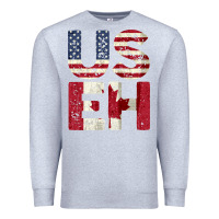 Heather Grey canada us eh american canadian flag vintage america colors patriotic g Premium Sweatshirt - linhVisuals