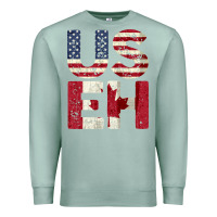 Seafoam canada us eh american canadian flag vintage america colors patriotic g Premium Sweatshirt - linhVisuals