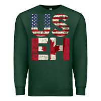 Sports Green canada us eh american canadian flag vintage america colors patriotic g Premium Sweatshirt - linhVisuals