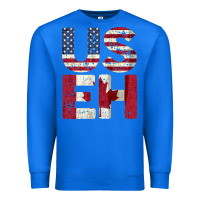 True Royal canada us eh american canadian flag vintage america colors patriotic g Premium Sweatshirt - linhVisuals