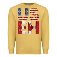 Antique Gold canada us eh american canadian flag vintage america colors patriotic g Premium Sweatshirt - linhVisuals