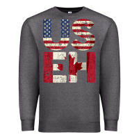 Charcoal Heather canada us eh american canadian flag vintage america colors patriotic g Premium Sweatshirt - linhVisuals