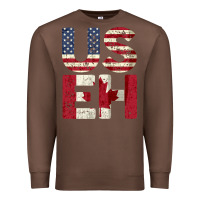 Chestnut canada us eh american canadian flag vintage america colors patriotic g Premium Sweatshirt - linhVisuals