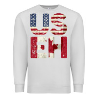Dove Grey canada us eh american canadian flag vintage america colors patriotic g Premium Sweatshirt - linhVisuals