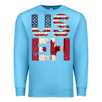Ocean Blue canada us eh american canadian flag vintage america colors patriotic g Premium Sweatshirt - linhVisuals