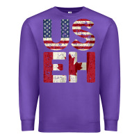 Purple canada us eh american canadian flag vintage america colors patriotic g Premium Sweatshirt - linhVisuals