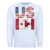 White canada us eh american canadian flag vintage america colors patriotic g Premium Sweatshirt - linhVisuals