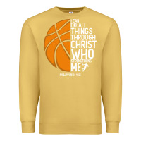 Antique Gold christian basketball i can do all things through christ philippians 41 Premium Sweatshirt - linhVisuals