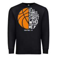 Black christian basketball i can do all things through christ philippians 41 Premium Sweatshirt - linhVisuals