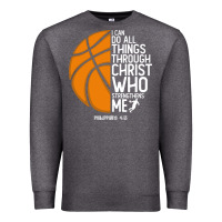 Charcoal Heather christian basketball i can do all things through christ philippians 41 Premium Sweatshirt - linhVisuals