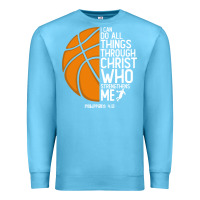 Ocean Blue christian basketball i can do all things through christ philippians 41 Premium Sweatshirt - linhVisuals