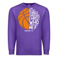 Purple christian basketball i can do all things through christ philippians 41 Premium Sweatshirt - linhVisuals