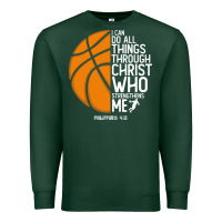 Sports Green christian basketball i can do all things through christ philippians 41 Premium Sweatshirt - linhVisuals