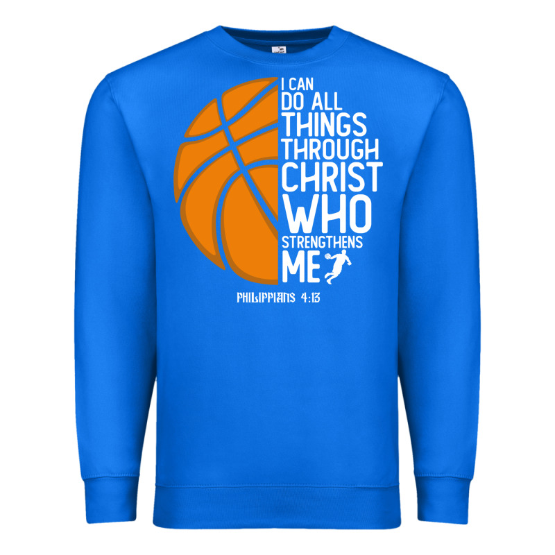 Christian Basketball I Can Do All Things Through Christ Philippians 41 Premium Sweatshirt by linhVisuals | Teevron