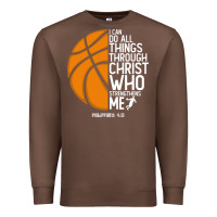 Chestnut christian basketball i can do all things through christ philippians 41 Premium Sweatshirt - linhVisuals