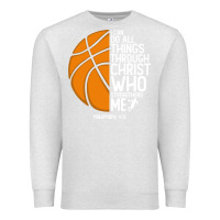 Oatmeal Heather christian basketball i can do all things through christ philippians 41 Premium Sweatshirt - linhVisuals