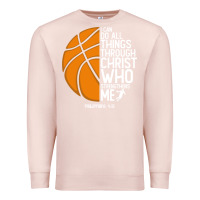 Pale Pink christian basketball i can do all things through christ philippians 41 Premium Sweatshirt - linhVisuals