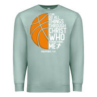 Seafoam christian basketball i can do all things through christ philippians 41 Premium Sweatshirt - linhVisuals