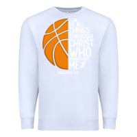 White christian basketball i can do all things through christ philippians 41 Premium Sweatshirt - linhVisuals