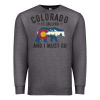 Charcoal Heather colorado is calling and i must go state flag with wild bear Premium Sweatshirt - linhVisuals