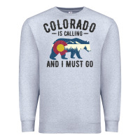 Heather Grey colorado is calling and i must go state flag with wild bear Premium Sweatshirt - linhVisuals