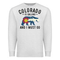 Oatmeal Heather colorado is calling and i must go state flag with wild bear Premium Sweatshirt - linhVisuals