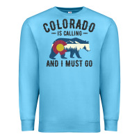 Ocean Blue colorado is calling and i must go state flag with wild bear Premium Sweatshirt - linhVisuals