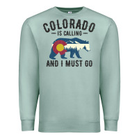 Seafoam colorado is calling and i must go state flag with wild bear Premium Sweatshirt - linhVisuals