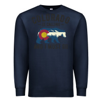 Navy colorado is calling and i must go state flag with wild bear Premium Sweatshirt - linhVisuals