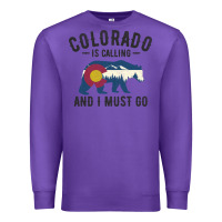 Purple colorado is calling and i must go state flag with wild bear Premium Sweatshirt - linhVisuals