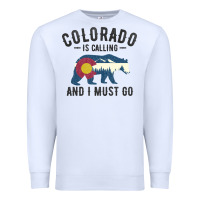 White colorado is calling and i must go state flag with wild bear Premium Sweatshirt - linhVisuals