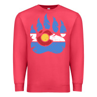 Cardinal colorado state flag bear paw print pocket place Premium Sweatshirt - linhVisuals