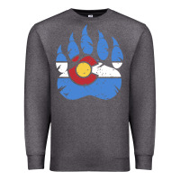 Charcoal Heather colorado state flag bear paw print pocket place Premium Sweatshirt - linhVisuals