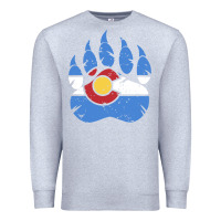 Heather Grey colorado state flag bear paw print pocket place Premium Sweatshirt - linhVisuals