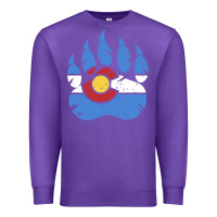 Purple colorado state flag bear paw print pocket place Premium Sweatshirt - linhVisuals