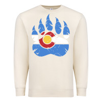 Sandshell colorado state flag bear paw print pocket place Premium Sweatshirt - linhVisuals