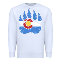 White colorado state flag bear paw print pocket place Premium Sweatshirt - linhVisuals
