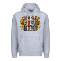 Heather Grey mama sunflower western Premium Hoodie - RacoonDesign