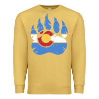 Antique Gold colorado state flag bear paw print pocket place Premium Sweatshirt - linhVisuals