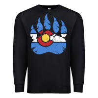 Black colorado state flag bear paw print pocket place Premium Sweatshirt - linhVisuals