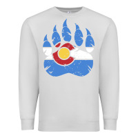 Dove Grey colorado state flag bear paw print pocket place Premium Sweatshirt - linhVisuals