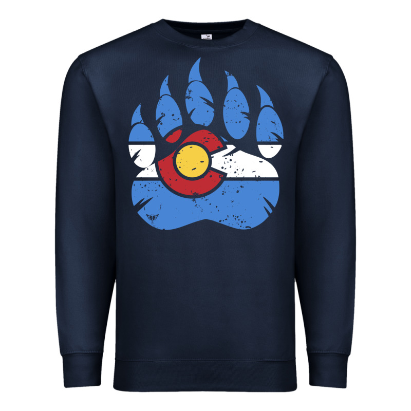 Colorado State Flag Bear Paw Print Pocket Place Premium Sweatshirt by linhVisuals | Teevron