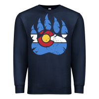 Navy colorado state flag bear paw print pocket place Premium Sweatshirt - linhVisuals