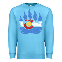 Ocean Blue colorado state flag bear paw print pocket place Premium Sweatshirt - linhVisuals