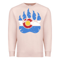 Pale Pink colorado state flag bear paw print pocket place Premium Sweatshirt - linhVisuals